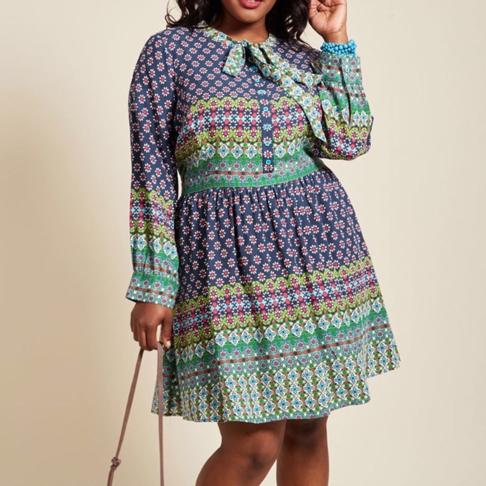 Modcloth Most Delightful to Date Shirt Dress XL